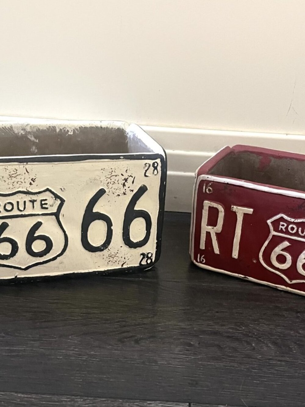 Two NEW Route 66 Planter Pots